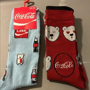 Coca Cola Socks - Red and Light Blue